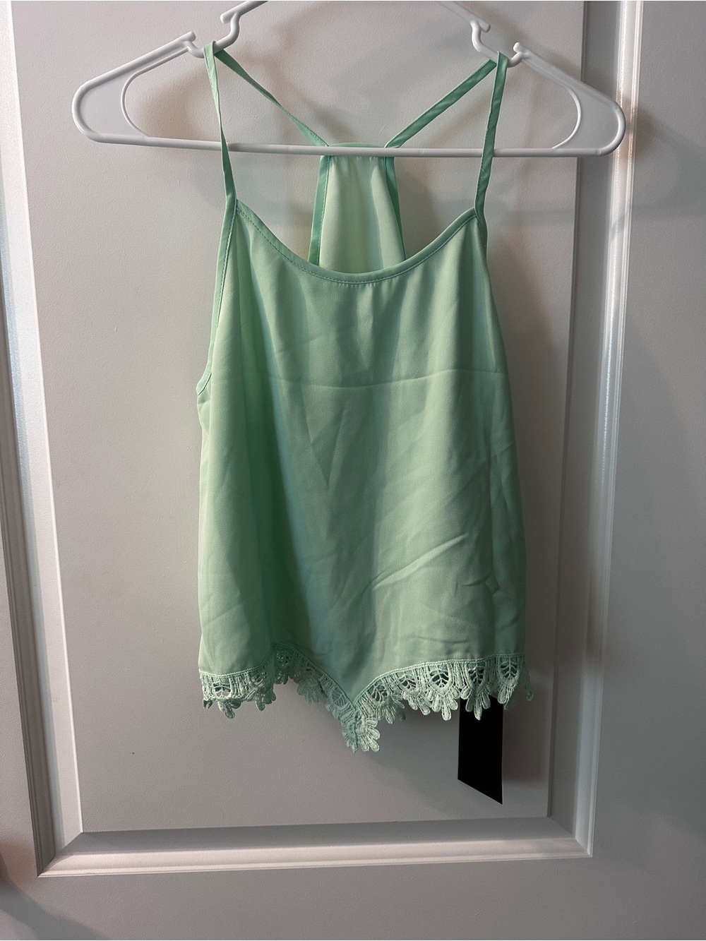 NVGTN Mint Green Lace-Hem Tank Top